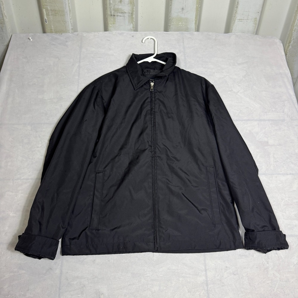 Banana Republic Mens‎ Windbreaker Jacket Black Lined Full Zip Long Sleeve Size S